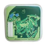 1970s Masters Logoed Seat Cushion Depicts Vintage Course Layout 