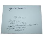 Gene Sarazen 1993 Masters Invitation with Envelope and Notation JSA COA