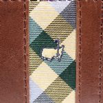 Brown Masters Green Plaid Inlay Slimfold Leather Wallet-Trafalgar of Norwalk-2015 Issue
