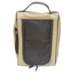 Undated Khaki Augusta National Leather and Canvas Shoe Bag