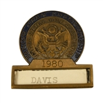 1980 US Senior Open Contestant Pin - USGA 1st Senior Championship Held - Bill Davis