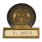 1981 US Senior Open Contestant Badge - Oakland Hills C.C.- Arnold Palmer Winner