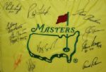 Undated Masters Flag Signed by 10 including Palmer, Player, Nicklaus, and more - Framed