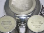 Jack Fleck's Lot of 3 Pewter Gifts From Virginia Bank Sr. PGA: Two Cups and One Bowl