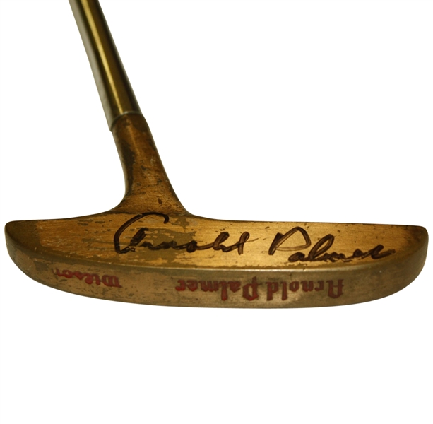 Arnold Palmer Signed Wilson Brass Putter with Signed Photo JSA COA