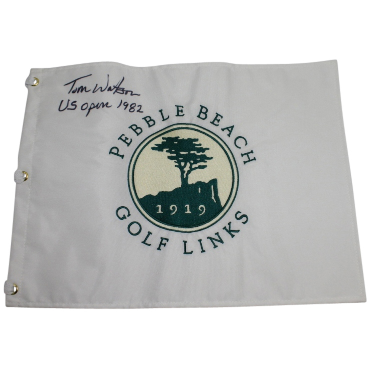 Lot Detail - Tom Watson Signed Pebble Beach Embroidered Flag JSA COA