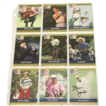 Lot of Ninety-Six 1991 Pro-Set Signed Golf Cards JSA COA