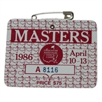 1986 Masters Tournament Badge - #A8116 - Jack Nicklaus Winner