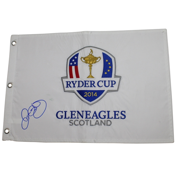 Rory McIlroy Signed 2014 Ryder Cup at Gleneagles Embroidered Flag JSA COA