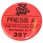 1968 US Open at Oak Hill CC Press A Pin #397