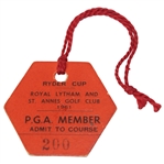1961 Ryder Cup PGA Member Ticket #200 - Royal Lytham and St. Annes