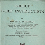 1934 Golf Book 'Group Golf Instruction' by Helen B. Schleman