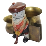 Vintage Dunlop Man Standing with Cigarette & Matchbook Holder with Ash Tray - One Piece