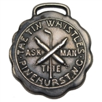 1908 Pinehurst Sterling Silver 'Ask The Man' Tin Whistles Medal