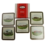 Lot of Five Classic British Golf Club Coasters with Box - Pimperrel