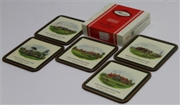Lot of Five Classic British Golf Club Coasters with Box - Pimperrel