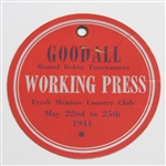 1941 Goodall Palm Beach Round Robin Tournament Working Press Ticket #60