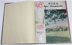 1948 US Open at Rivera CC Hard Bound Program with Ben Hogan Cut JSA COA