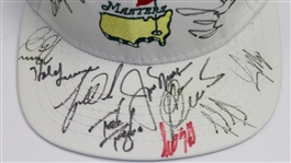 Masters Undated White Hat Multi-Signed by 18 Golfers - Woods, Nicklaus, etc JSA COA