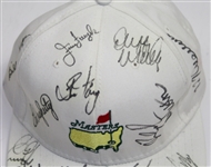 Masters Undated White Hat Multi-Signed by 18 Golfers - Woods, Nicklaus, etc JSA COA