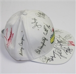 Masters Undated White Hat Multi-Signed by 18 Golfers - Woods, Nicklaus, etc JSA COA