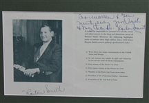 Horton Smith Signed Honoring Program from Warren Orlick Estate JSA COA