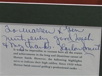 Horton Smith Signed Honoring Program from Warren Orlick Estate JSA COA