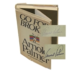 Arnold Palmer Signed Book Go For Broke" - Signed Twice JSA COA