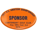 1979 US Amateur at Canterbury Golf Club Sponsor Badge