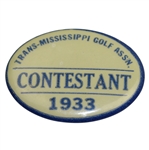 1933 Trans-Mississippi Tournament Contestant Badge