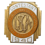 1940 Amateur Public Links Contestant Badge #116 - Detroit