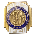 1941 Amateur Public Links Contestant Badge #121 - Spokane