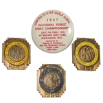 1949, 1950, & 1952 Amateur Public Links Contestant Badges Plus 1951 Badge
