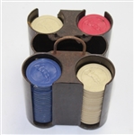 Set of Classic Clay Golf Poker Chips with Holder