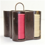Set of Classic Clay Golf Poker Chips with Holder