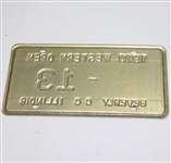 1970 Western Open License Plate - Beverly CC - Illinois