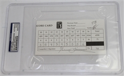 Lot of Three PSA Slabbed Official Scorecards - Gene Littler, David Duval, & Charles Coody