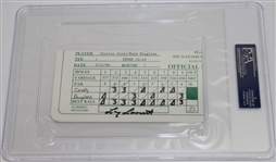 Lot of Three PSA Slabbed Official Scorecards - Gene Littler, David Duval, & Charles Coody