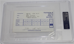 Lot of Three PSA Slabbed Official Scorecards - Gene Littler, David Duval, & Charles Coody