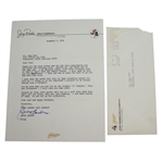 Jerry Barber Personal Letter Written to Legend John Derr JSA COA