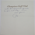 Jimmy Demaret Personal Letter Written to Legend John Derr JSA #Y34348