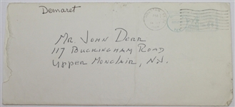 Jimmy Demaret Personal Letter Written to Legend John Derr JSA #Y34348