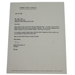 Robert Trent Jones, Jr. Personal Letter Written to Legend John Derr JSA COA