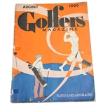 Vintage August 1929 Golfers Magazine Orange & Blue Swinging Cover