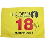 Phil Mickelson Signed 2013 British Open at Muirfield Flag JSA COA