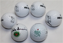 Lot of 6 Signed Golf Balls - Irwin, Sonders, Reed, Streb, Koepka, & Rose JSA COA