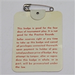 1981 Masters Badge #25405 - Tom Watson Winner