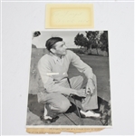 Ed Furgol Signed 3x5 Index with 'USOC 1954' Inscription & Wire Photo JSA COA