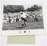 Julius Boros Signed 3x5 Index Card with Wire Photo JSA COA