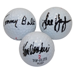 Lot of Three Signed Golf Balls - Tommy Bolt, Ken Venturi, & Lee Janzen JSA COA
